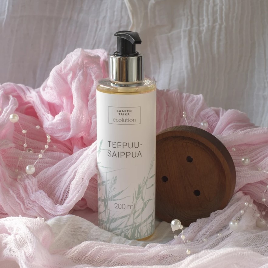 Nestemäinen Teepuusaippua PUMPPUPULLOSSA