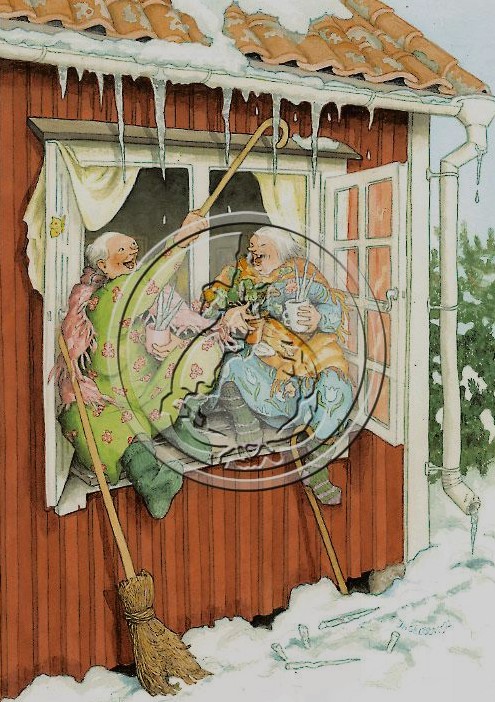Postikortti numero 73, Mummot ikkunassa - Inge Löök
