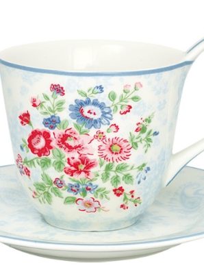 Kuppi ja aluslautanen, Alis white - GreenGate
