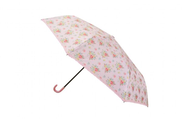 Sateenvarjo, vaaleanpunainen kukilla, taitettava - Isabelle Rose