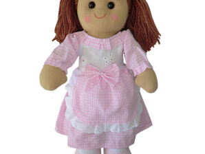 Räsynukke, pinkkiruudullinen – 40 cm