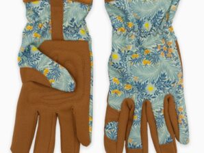 Puutarhakäsineet, vaalea turkoosi, William Morris Larkspur design - Orange Grove