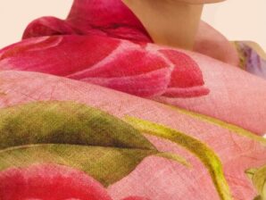 Kukkakuosinen huivi pellavaa ja puuvillaa – Floral Study