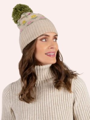 Willow Ditsy Flower pipo – kermanvärinen kukkapipo tupsulla – Powell Craft
