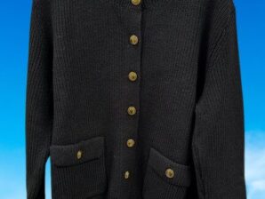 Neuletakki, musta, yhdenkoon