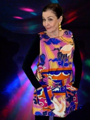 Mekko Go Go, 60-luvun henkinen puuvillamekko/tunika vyöllä - Kukkaiselämää