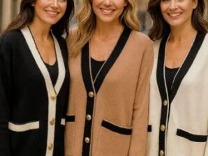 Neuletakki, musta valkoisilla resoreilla, S/M