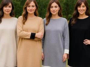 Tunikamekko, neule, beige, yhdenkoon