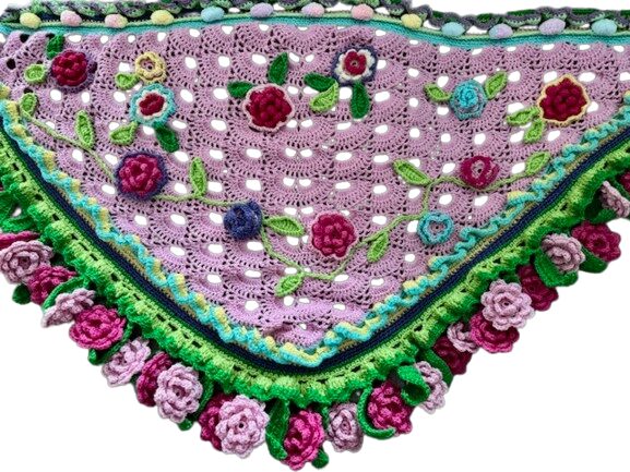 Hartiahuivi, Ruusut, vaaleanpunainen - Kukkaiselämää