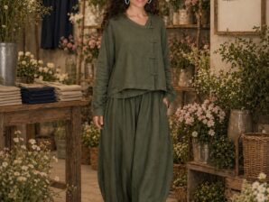 Pellavahousut naisille – väljä ja hengittävä malli (100 % pellava)