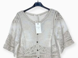 Naisten virkattu pitsipaita – lyhyt boheemi puuvillapusero