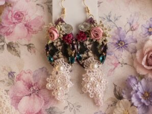 Shabby Portrait Rose – uniikit vintage shabby chic -korvakorut | Kukkaiselämää Oma mallisto