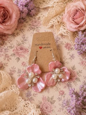 Rose Pearl Blossom – romanttiset kukkakorvakorut | Kukkaiselämää