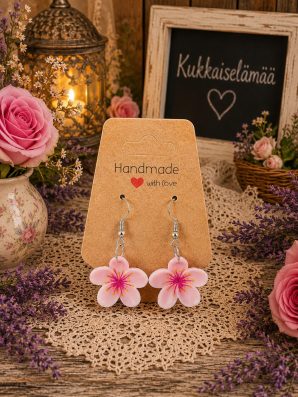 Kevätkukka – romanttiset vaaleanpunaiset kukkakorvakorut | Kukkaiselämää