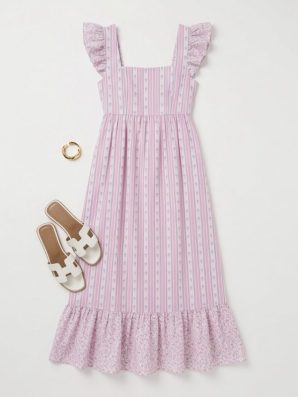 Mekko Rosalie Stripe – romanttinen puuvillamekko