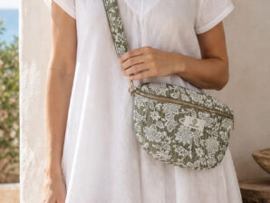 Olkalaukku vihreä CHARME – kaunis puuvillainen crossbody-laukku