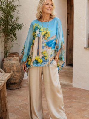 AmandaB Bea – ylellinen sininen silkkipaita