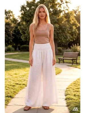 Lumipilvi – valkoiset pellavahousut