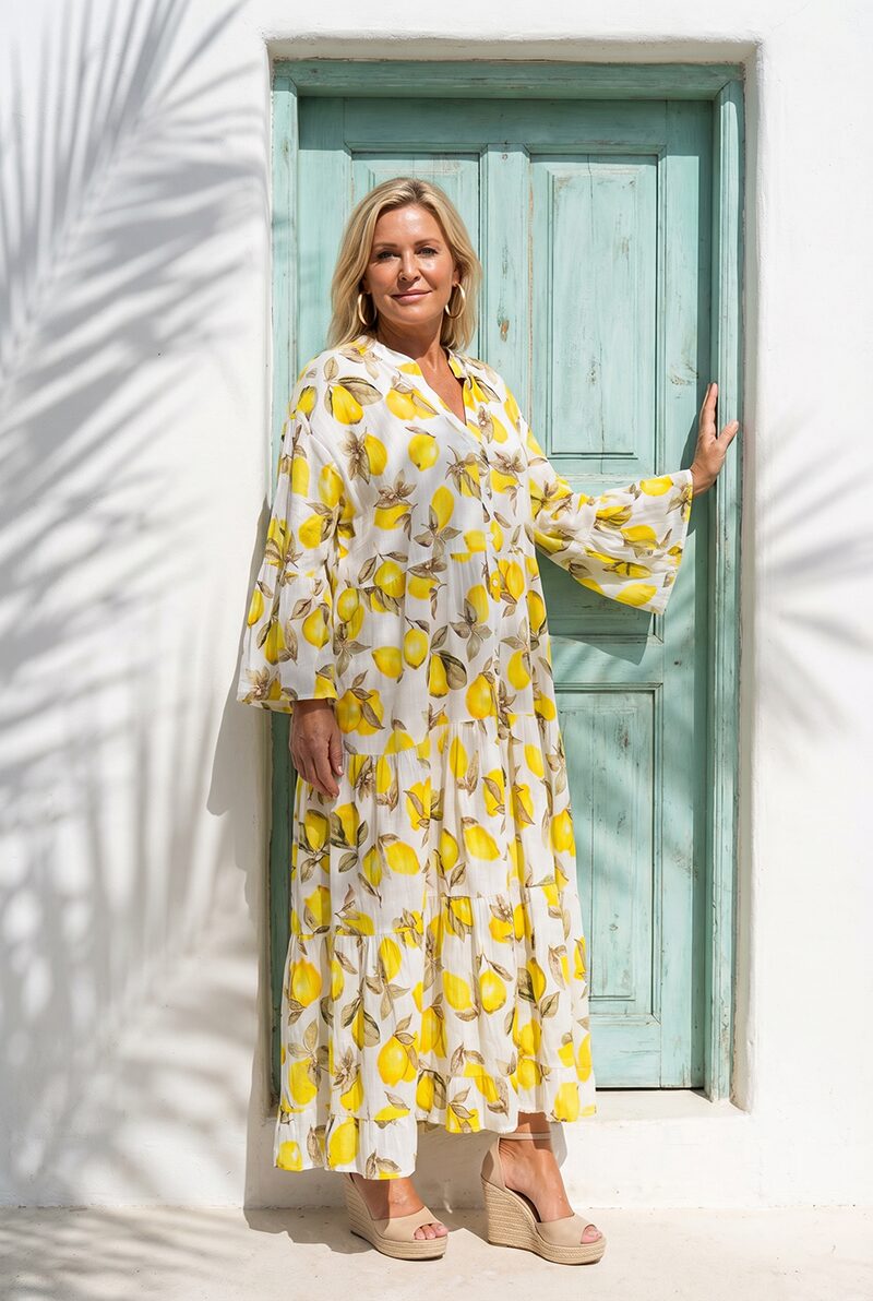 AmandaB Positano Lemon Plus -mekko 3XL