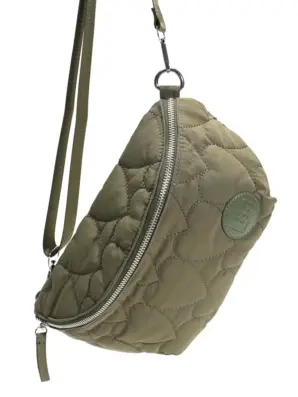 Khakinvihreä naisten crossbody-laukku Jill takaa vetoketjutaskulla