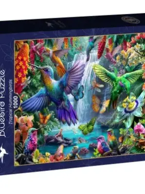 Tropical Hummingbirds palapeli 1000 palaa värikkäillä kolibreilla ja kukilla