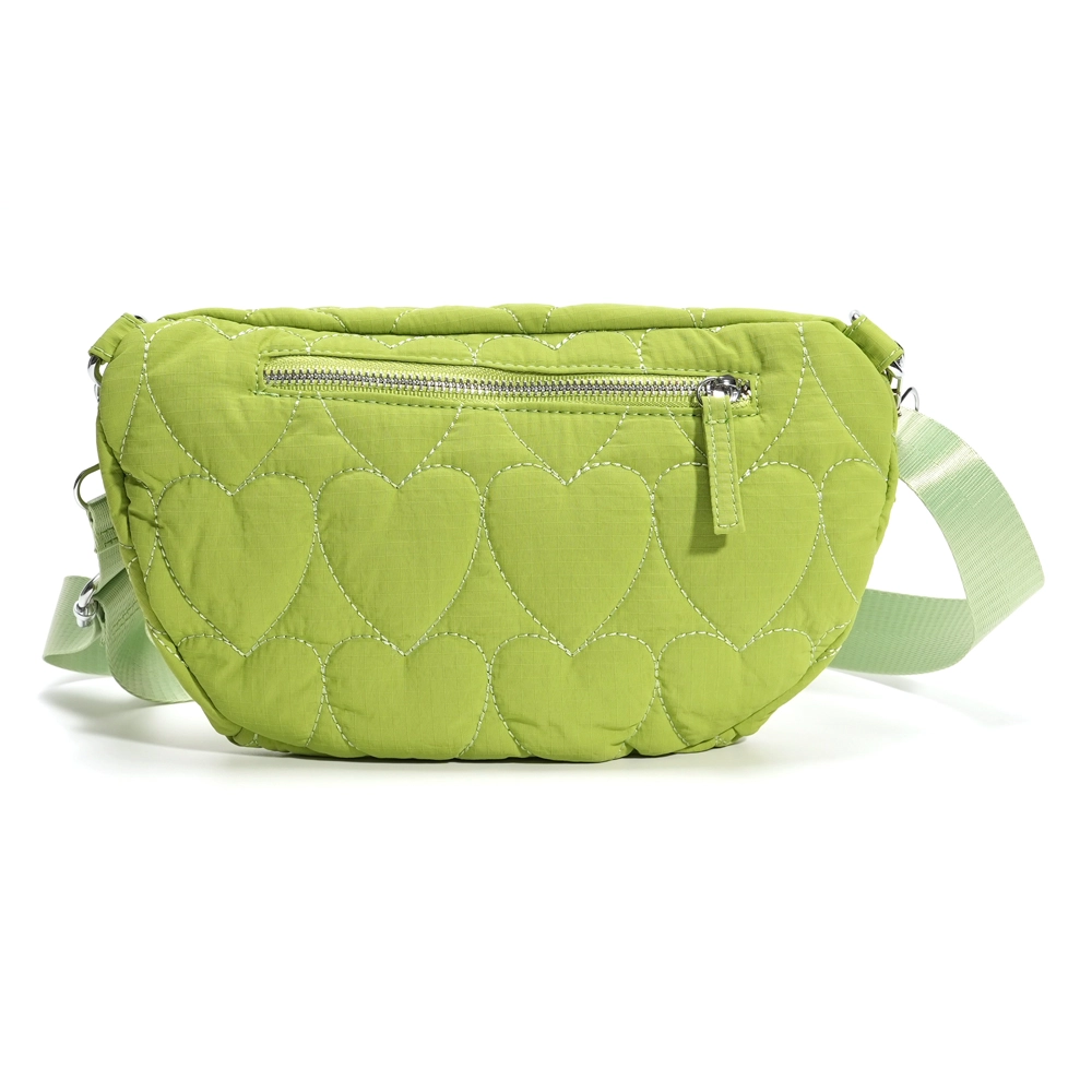 Sammaleenvihreä crossbody-laukku Jill takaa vetoketjutaskulla