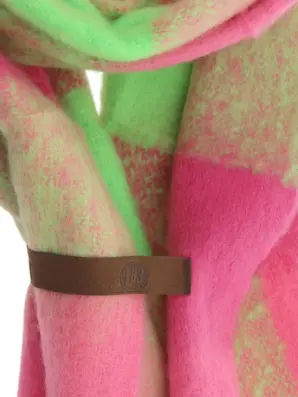 Naisten huivi Mandy – pinkki-vihreä ruutukuosi