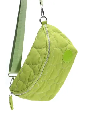 Naisten crossbody-laukku Jill sammalenvihreä tikattu sydänkuosi