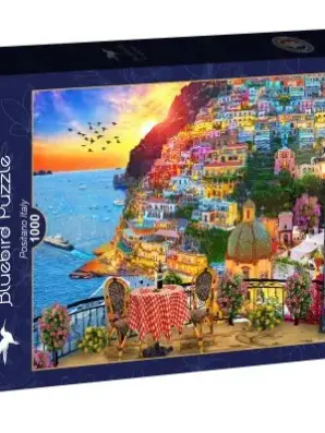Bluebird Positano Italy 1000 palan palapeli värikkäällä Positanon maisemalla