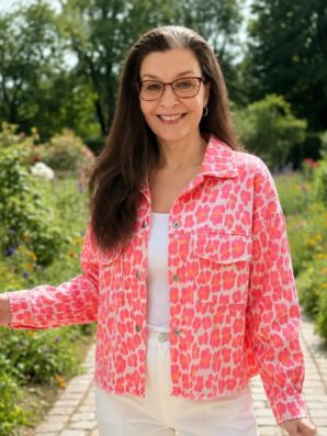Rosalie farkkutakki – pinkki leopardikuosi