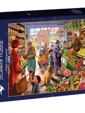 Village Greengrocer palapeli 1000 palaa värikkäällä kyläkauppa-aiheella