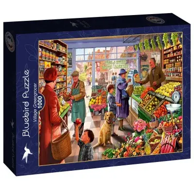 Village Greengrocer palapeli 1000 palaa värikkäällä kyläkauppa-aiheella
