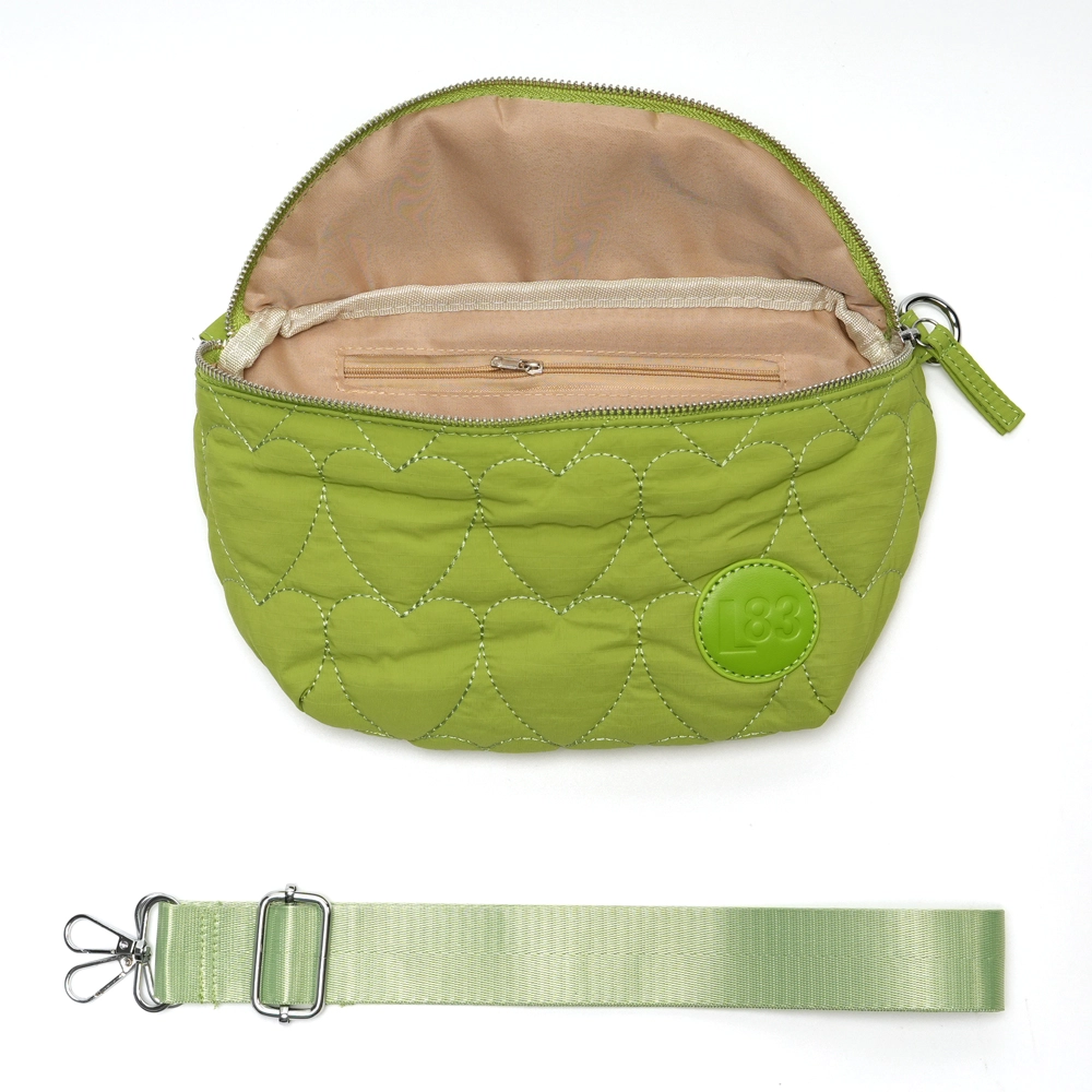 Sammaleenvihreä naisten crossbody-laukku Jill sisältä ja säädettävä olkahihna