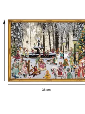 ENNAKKOTILAUS Vanhanajan joulukalenteri Lumisen puiston joulu – 27 × 36 cm