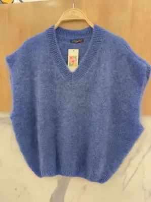 Elodie 80 % Kid Mohair -neuleliivi – sininen