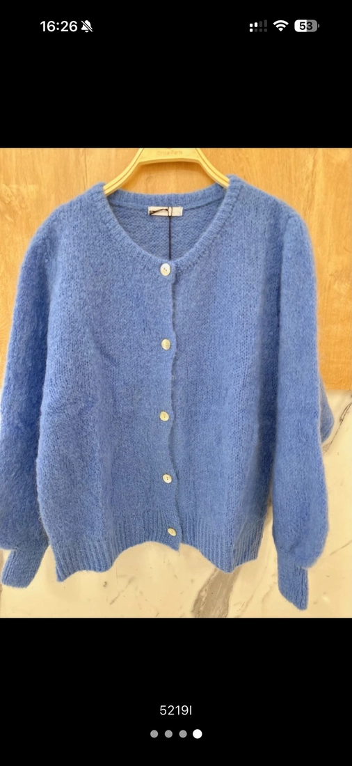 Naisten sininen neuletakki Adele Kid Mohair
