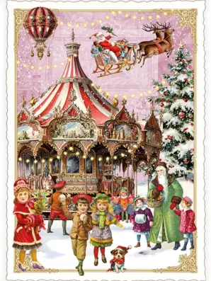 Vintage joulukortti – Joulumarkkinoilla 10,5 × 15 cm